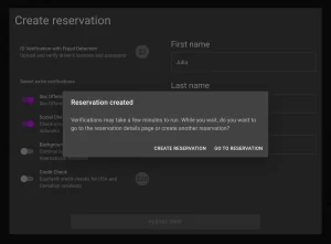 starter reservation created